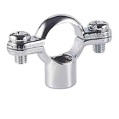 Brass Pipe Clamp sturdy brass pipe fixture designed to accommodate wide pipe diameters providing support in plumbing systems